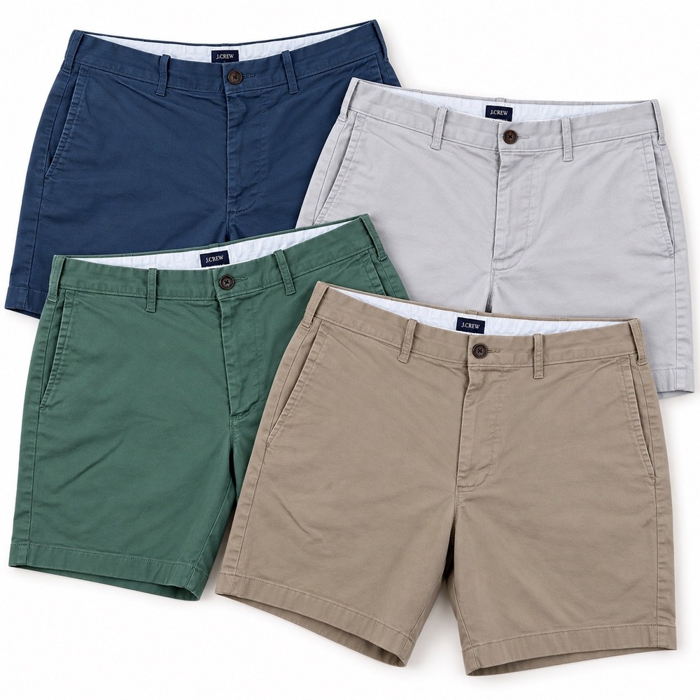 LOT of 4 J.Crew Chino Shorts Mens 32 Multicolor 5" & 7" Inseam Preppy